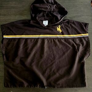 Hanes Brown Hooded Top with Yellow Accents